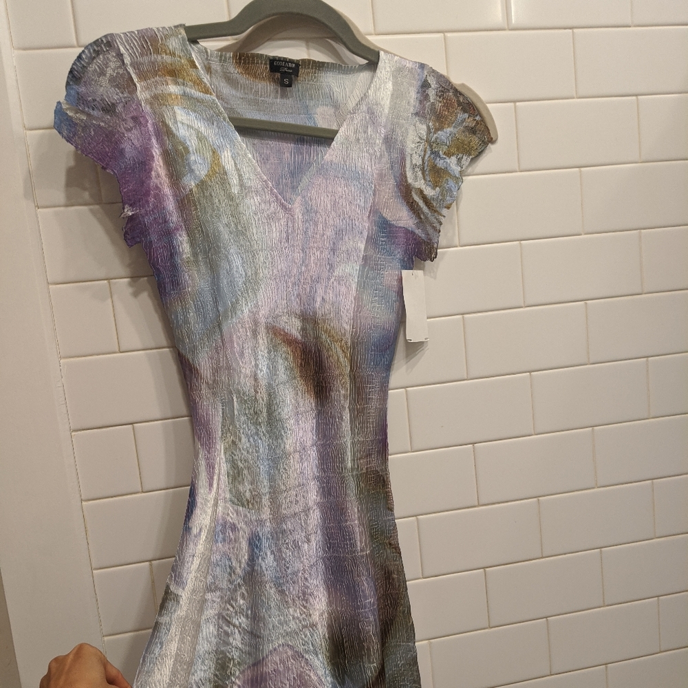 Komarov Midi Charmeuse and Lace Dress